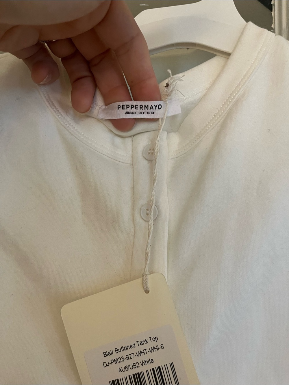 Peppermayo White Button-Front Ribbed Tank - Picture 3 of 4